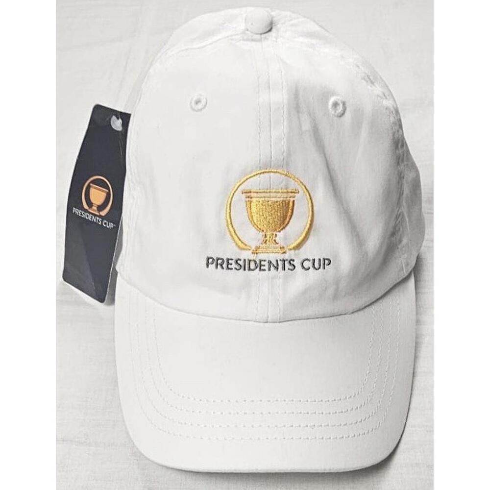 President's Cup‎ Hat Cap Strapback Adjustable White Yellow One Size Golf PGA